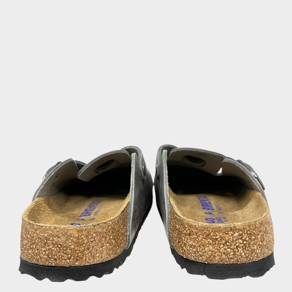 Birkenstock Clogs Mens 7 Iron Oiled Leather Soft Footbed Comfort Made In Germany - Picture 6 of 12